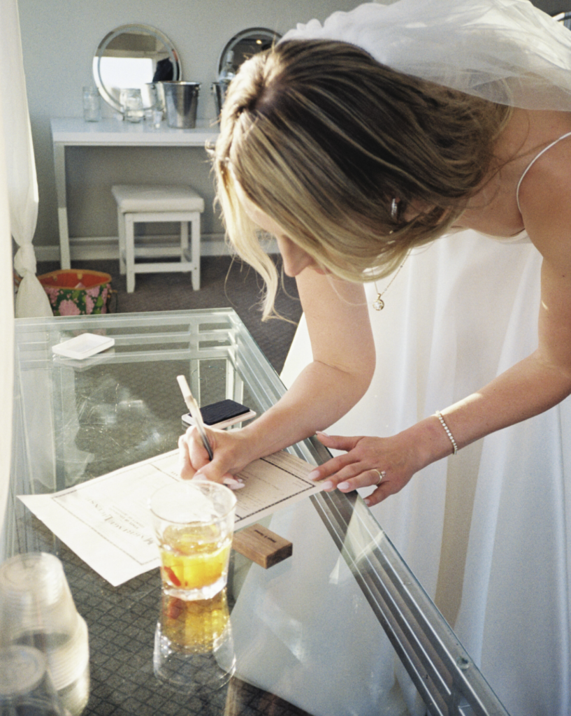 Marriage license signing at brittany hill by wedgewood on film and digital comparison